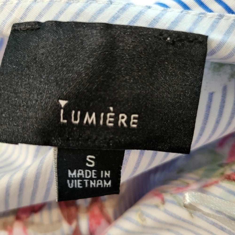 Lumiere Floral Striped One Shoulder Small Blouse NWT - Picture 3 of 12